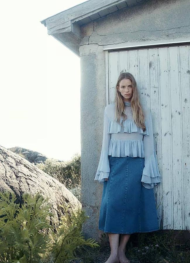 Imagen - Falda vaquera midi con vuelo