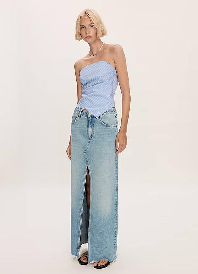 Imagen - Falda vaquera con abertura frontal