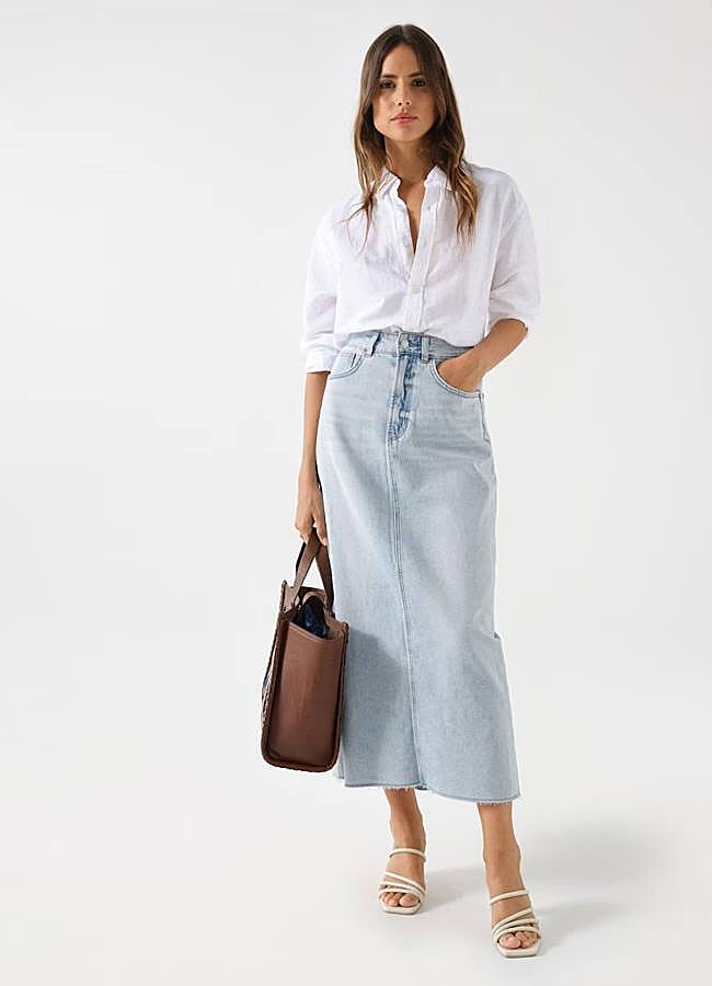 Imagen - Falda vaquera midi básica