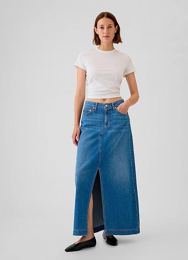 Imagen - Falda vaquera midi en línea A