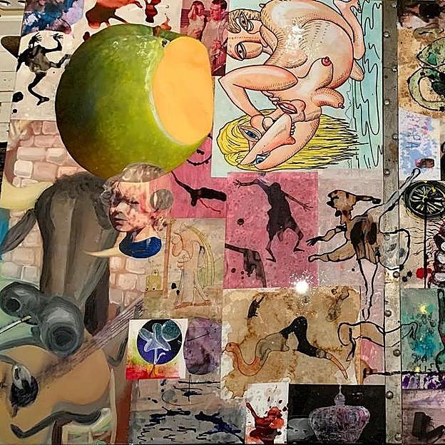 Detalle de uno de los cuadros abstractos del primo de Felipe VI. 