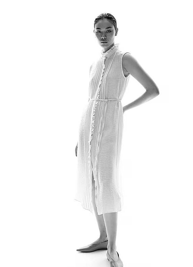 Imagen - Vestido midi blanco con volantes