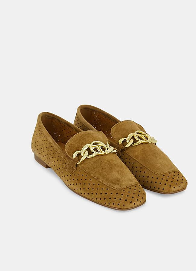 Imagen - Mocasines en piel con adorno de cadena de Latouche.