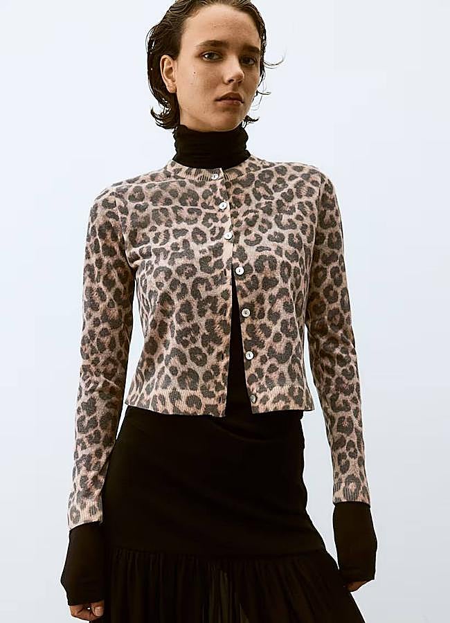 Imagen - Cárdigan de punto fino con animal print
