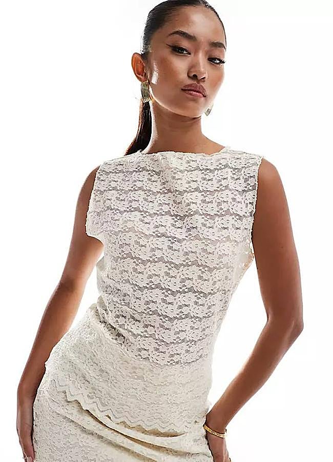 Imagen - Blusa de encaje con cuello barco