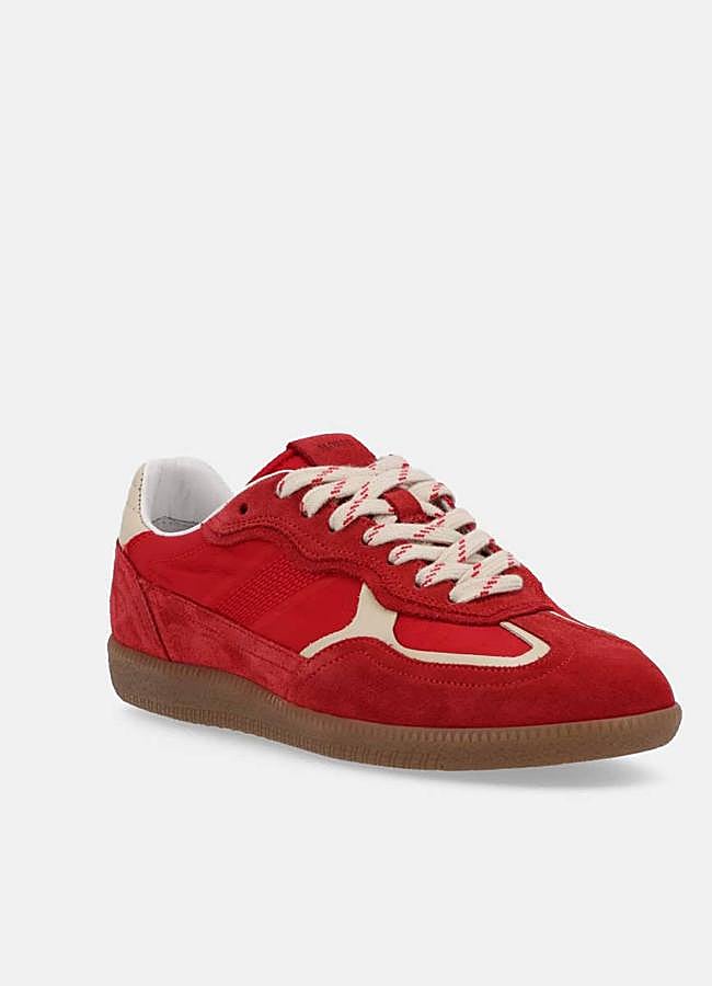 Imagen - Zapatillas retro de piel color rojo