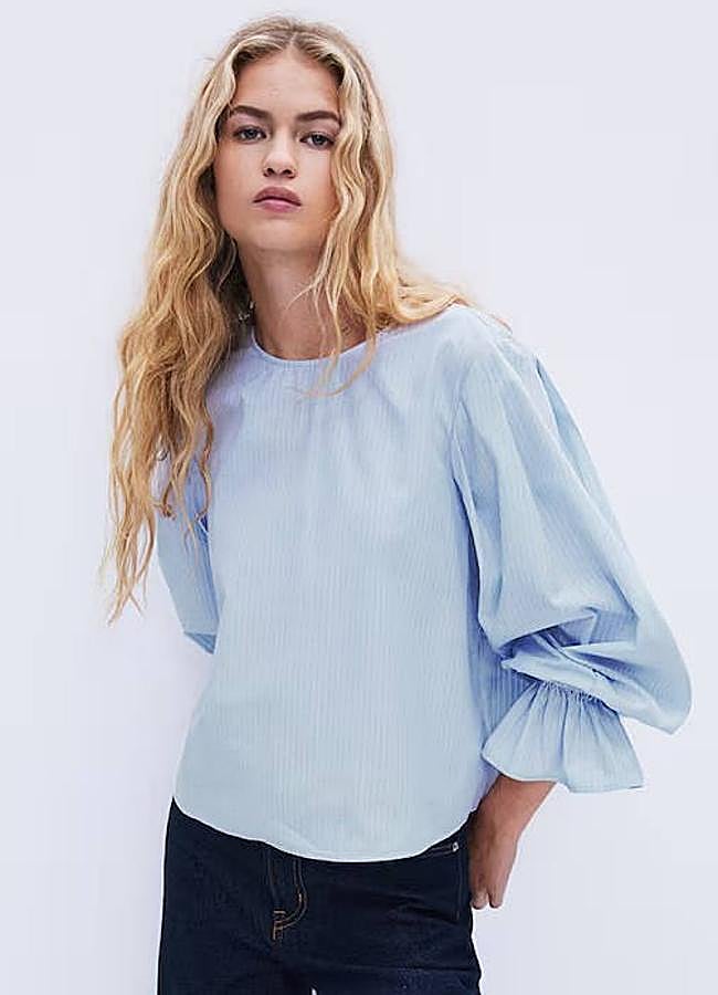 Imagen - Camisa de rayas con manga abullonada