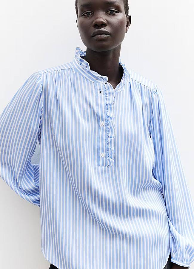 Imagen - Camisa de rayas con detalle de volante