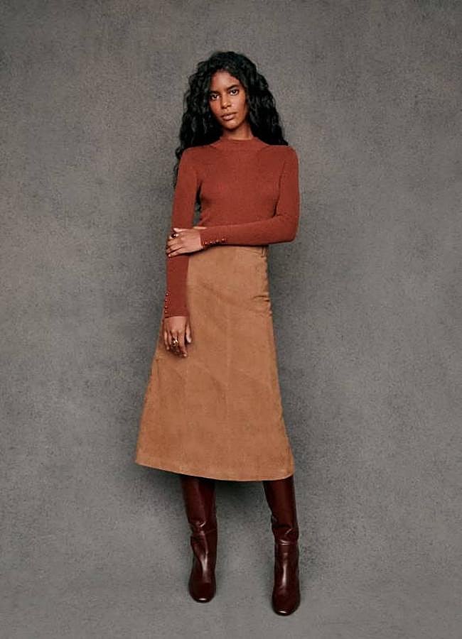 Imagen - Falda midi de ante