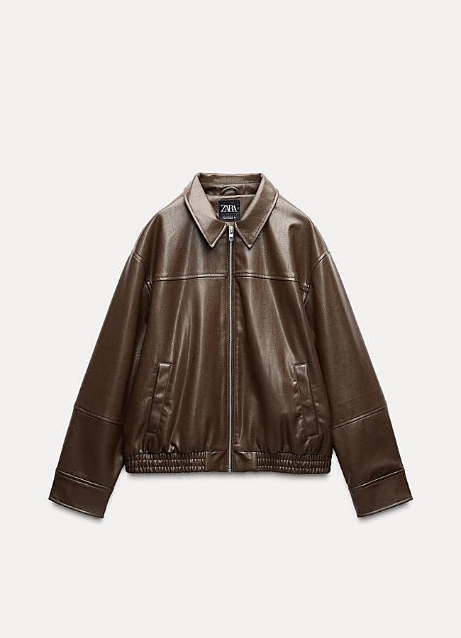Imagen - Chaqueta piel estilo bomber de Zara.