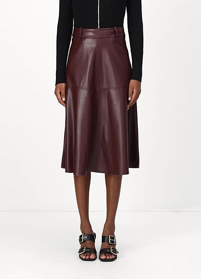 Imagen - Falda midi de color burdeos de 