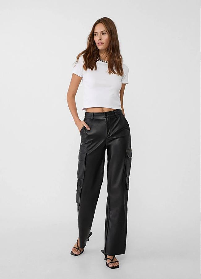 Imagen - Pantalones efecto piel tipo cargo