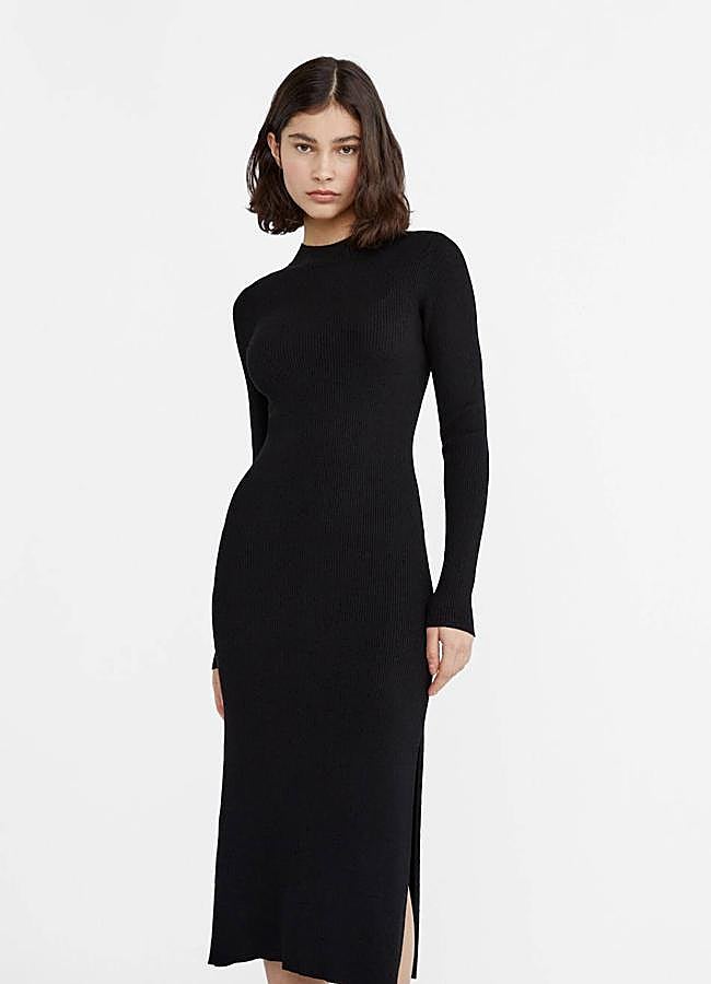 Imagen - Vestido midi de punto negro
