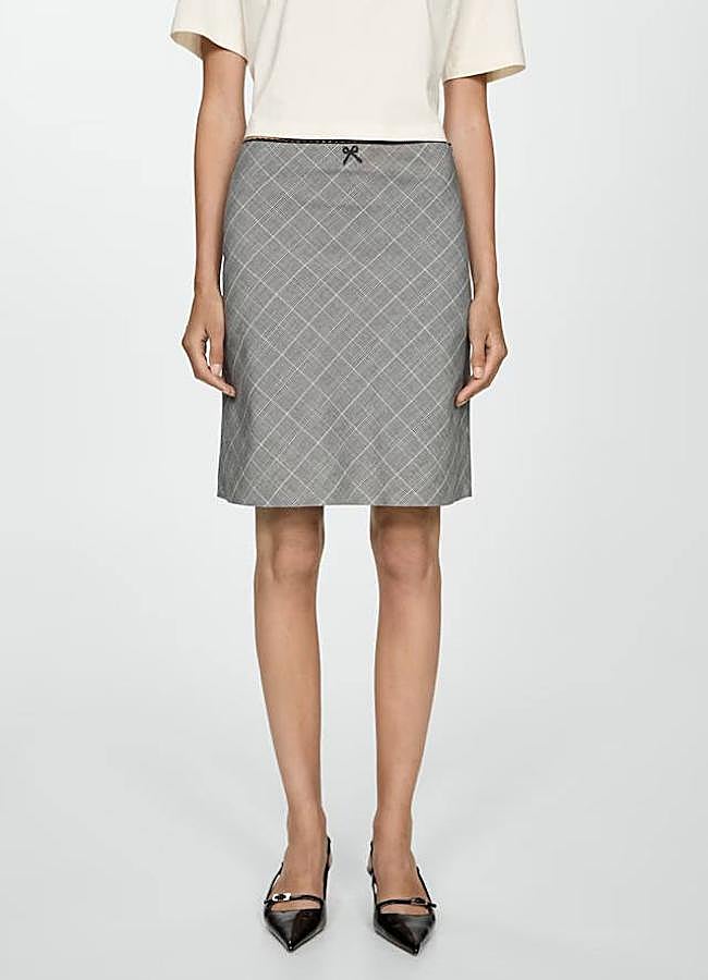 Imagen - Falda de cuadros con puntilla