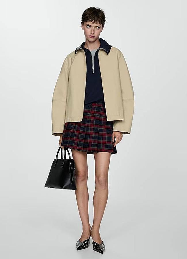 Imagen - Falda corta con estampado de cuadros