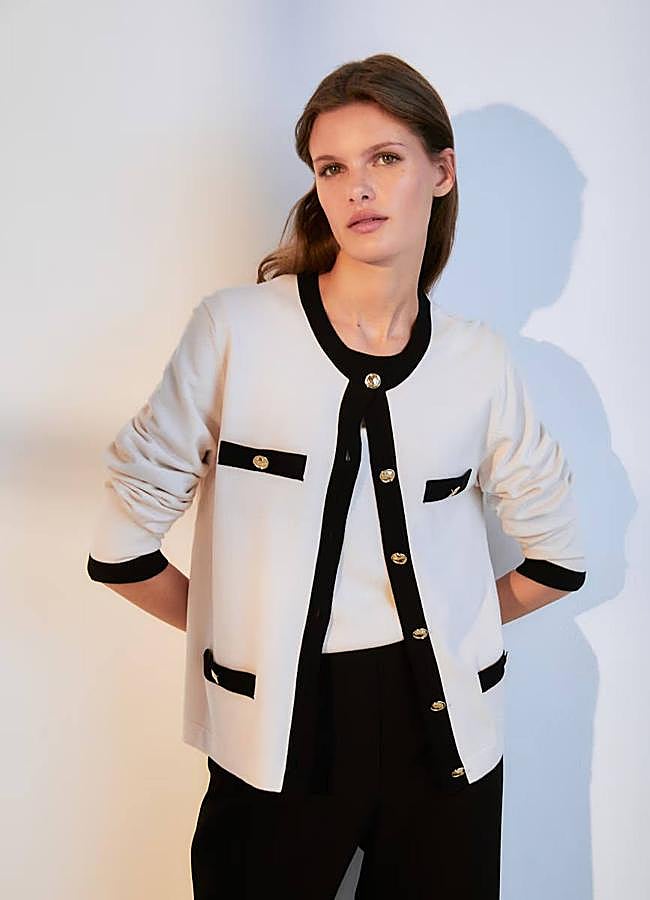 Imagen - Chaqueta de punto combinada con top bicolor