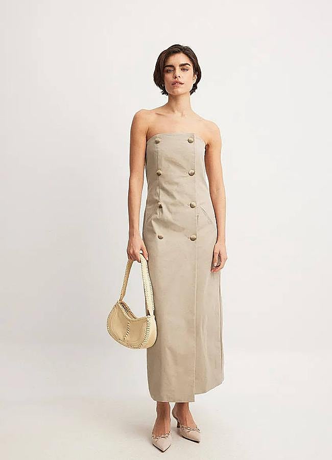 Imagen - Vestido gabardina midi palabra de honor