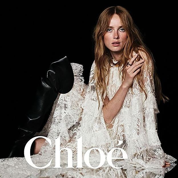 Imagen principal - Rianne Van Rompaey en las campañas de Chloé, Tom Ford e Isabel Marant.