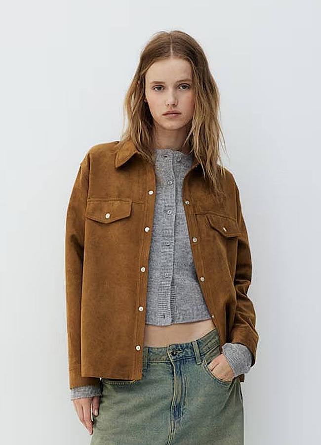 Imagen - Camisa de antelina color marrón