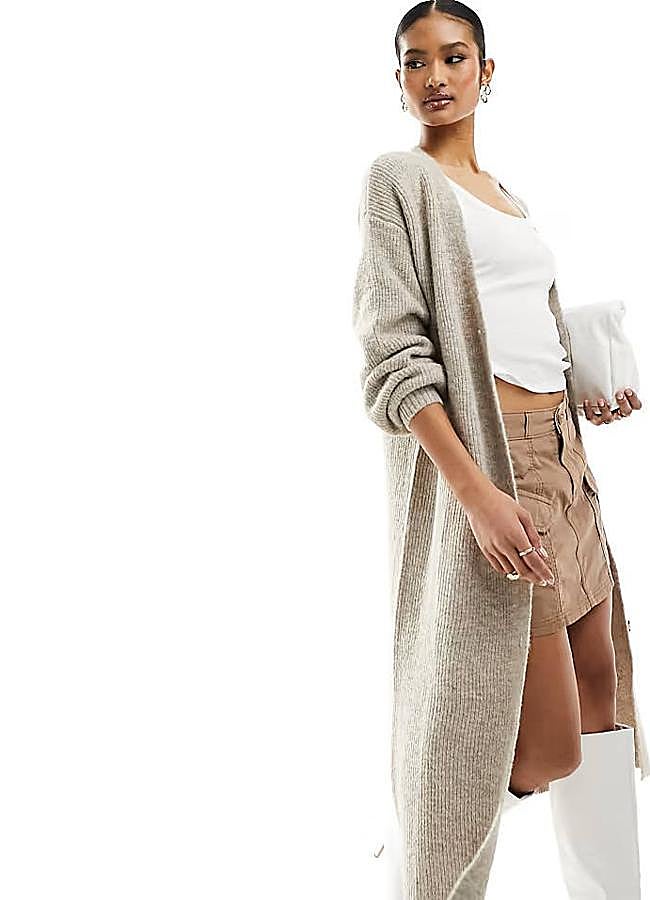 Imagen - Chaqueta de punto canalé larga