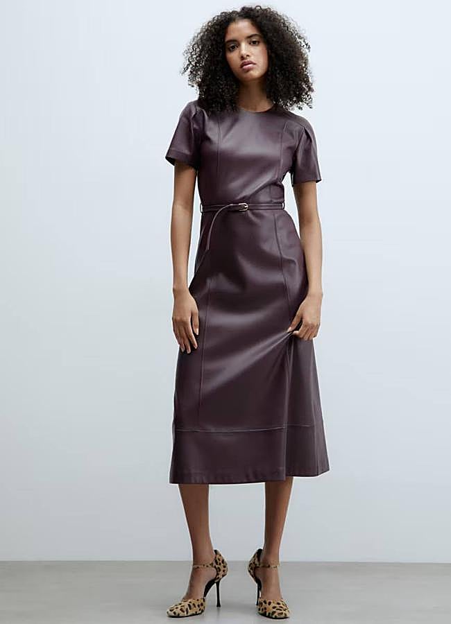 Imagen - Vestido burdeos efecto piel