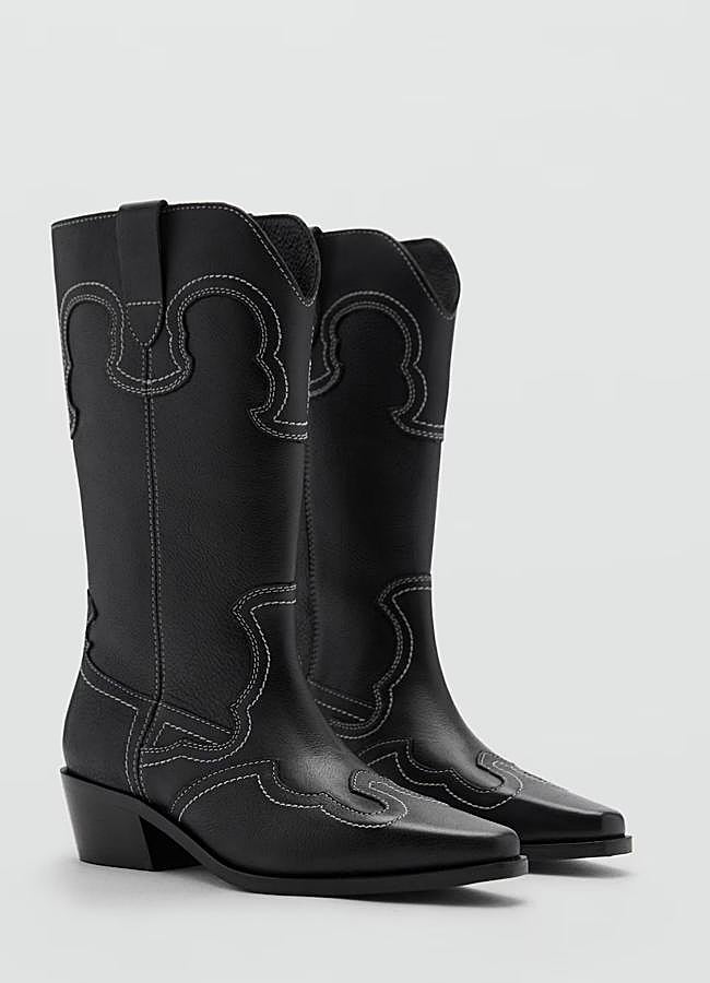 Imagen - Bota de piel negra de Mango, 79,99 euros.