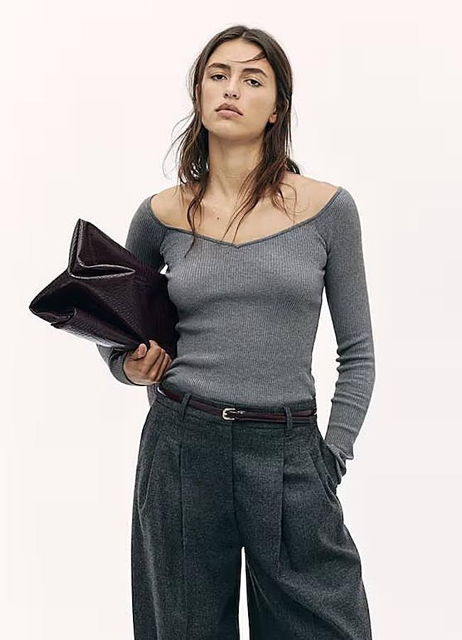 Imagen - Camiseta con escote bardot de pico