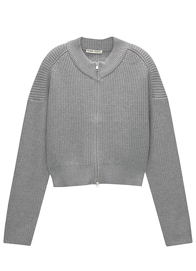 Imagen - Cárdigan de punto con cremallera de Pull & Bear.