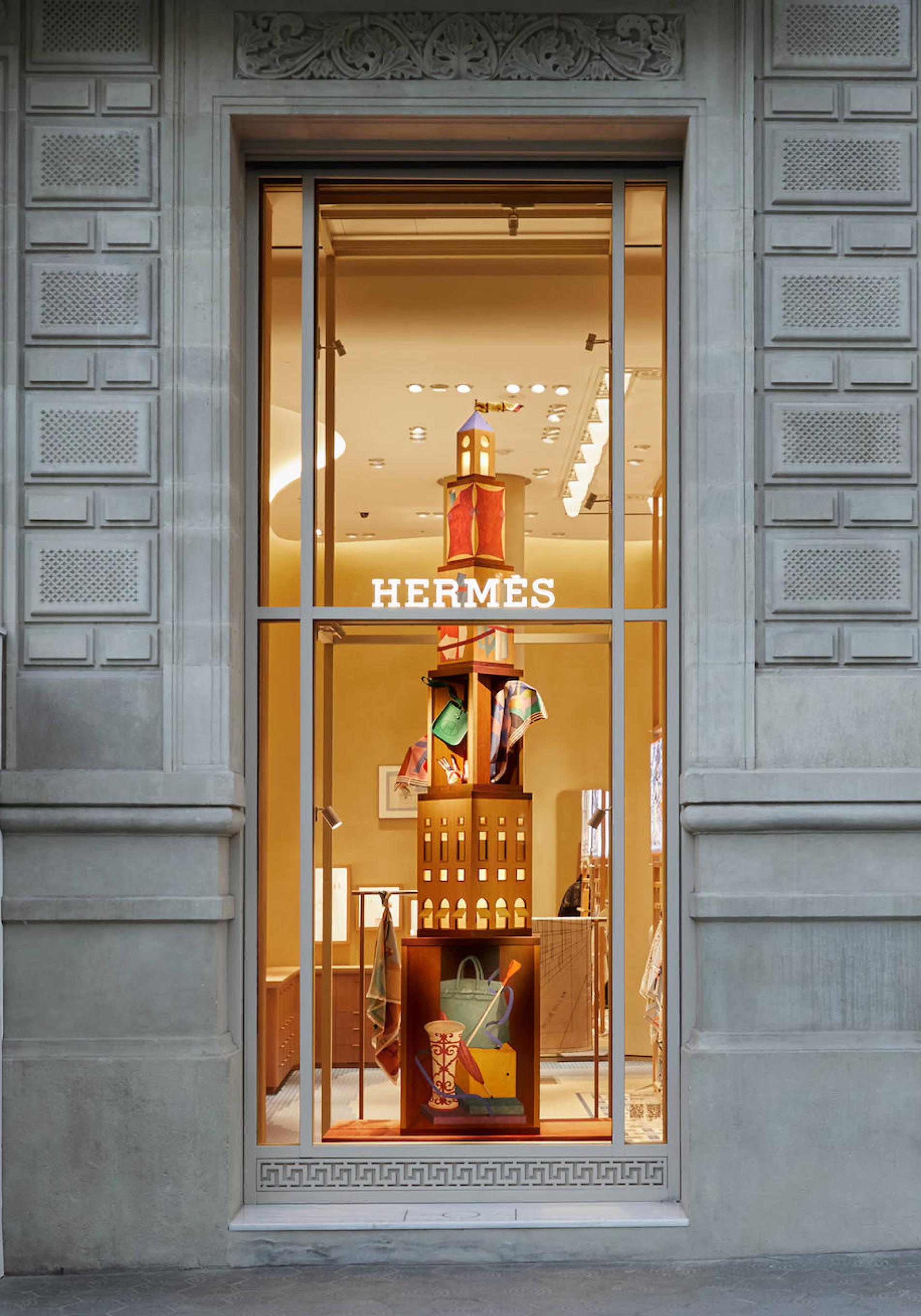 Escaparate de la tienda de Hermès en Barcelona.