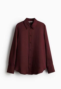 Imagen secundaria 2 - Camisa entallada algodón de Mango (22,99€)/ Camisa con rayas de Parfois (32,99€)/ Camisa burdeos de H&M (17,99€)