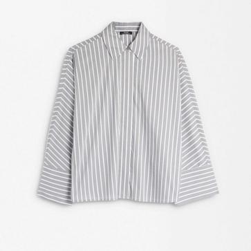 Imagen secundaria 1 - Camisa entallada algodón de Mango (22,99€)/ Camisa con rayas de Parfois (32,99€)/ Camisa burdeos de H&M (17,99€)