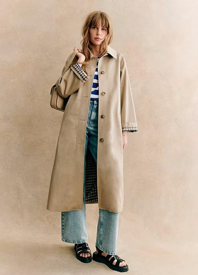 Imagen - Gabardina con forro de cuadros de Sézane.