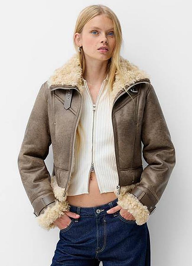 Imagen - Cazadora de doble faz con forro de pelo rizado