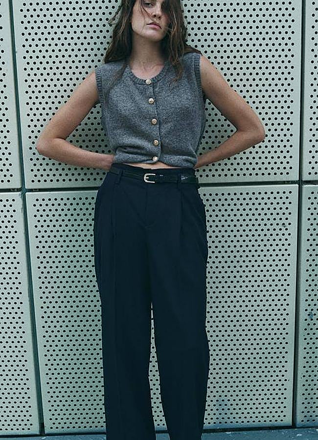 Imagen - Pantalones con pinzas y cinturón fino