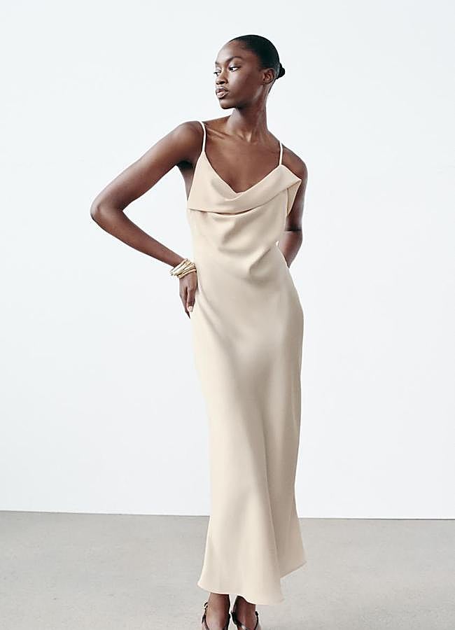 Imagen - Vestido lencero en crudo de Zara.