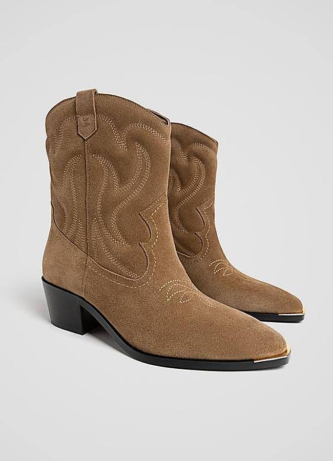 Imagen - Botines cowboy en tejido de ante