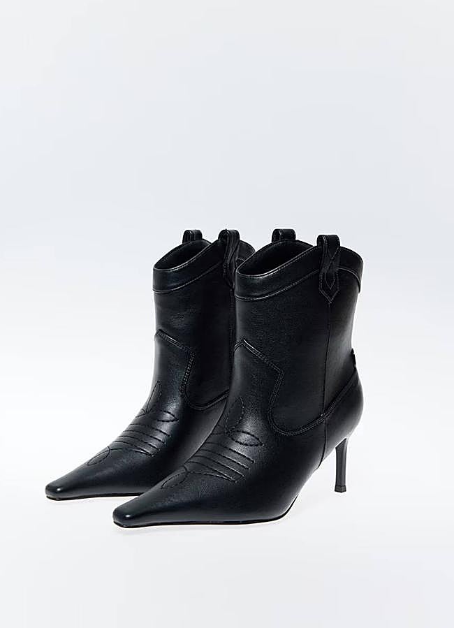 Imagen - Botines cowboy negros con tacón de aguja
