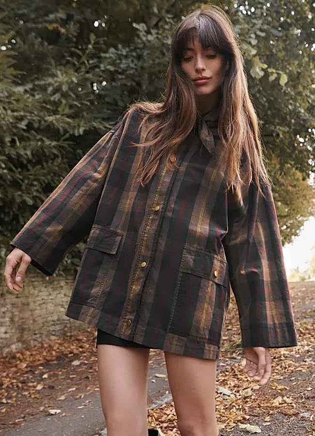 Imagen - Abrigo tipo parka con estampado de cuadros