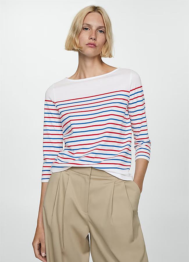 Imagen - Camiseta con estampado de rayas de Mango (7,99 euros).