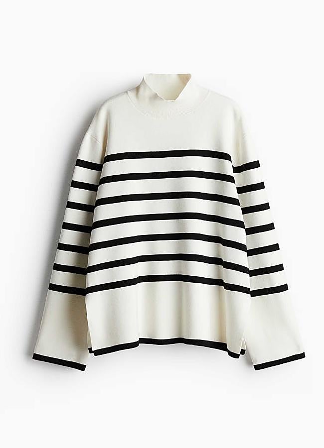 Imagen - Jersey de punto con cuello perkins a rayas de H&M (35,99€)
