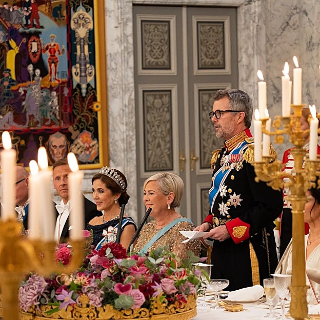 Un momento de la cena de Estado en Copenhague. 