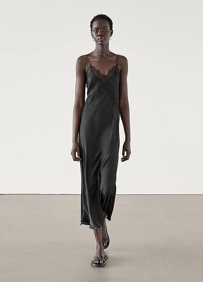 Imagen - Slip dress negro con encaje