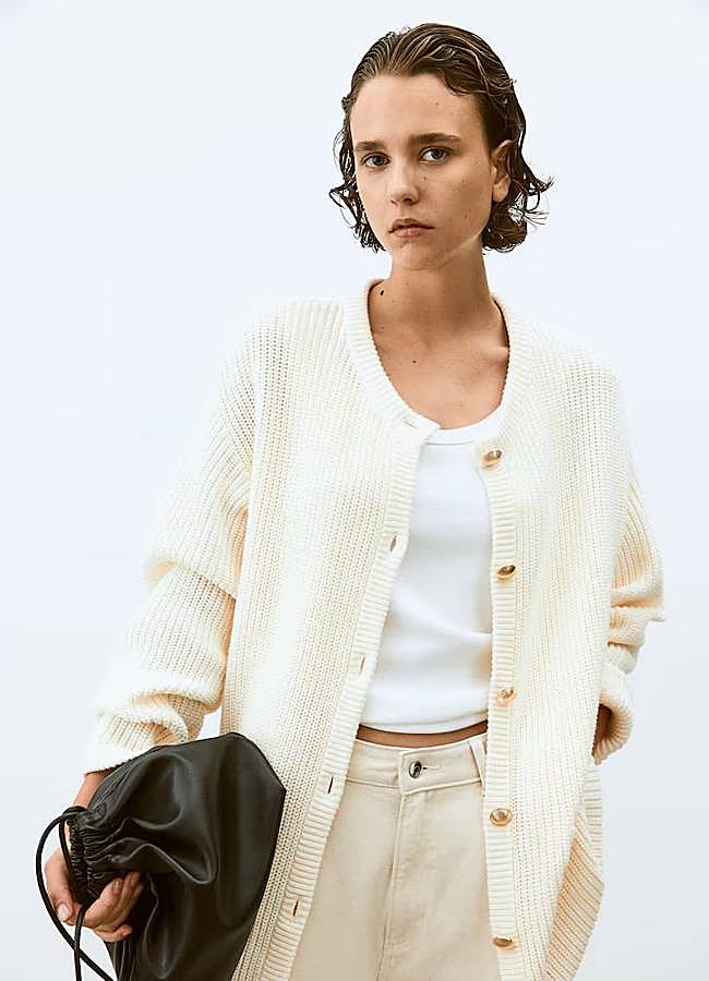 Imagen - Cárdigan oversize de punto perlado