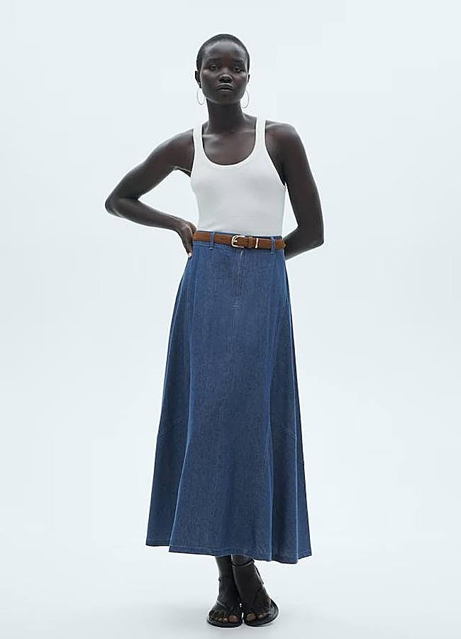 Imagen - Falda midi vaquera de vuelo