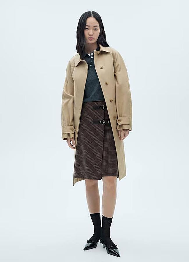 Imagen - Falda midi con estampado de cuadros