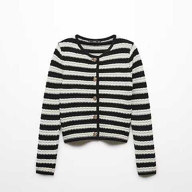 Cárdigan rayas botones joya (29,99€)