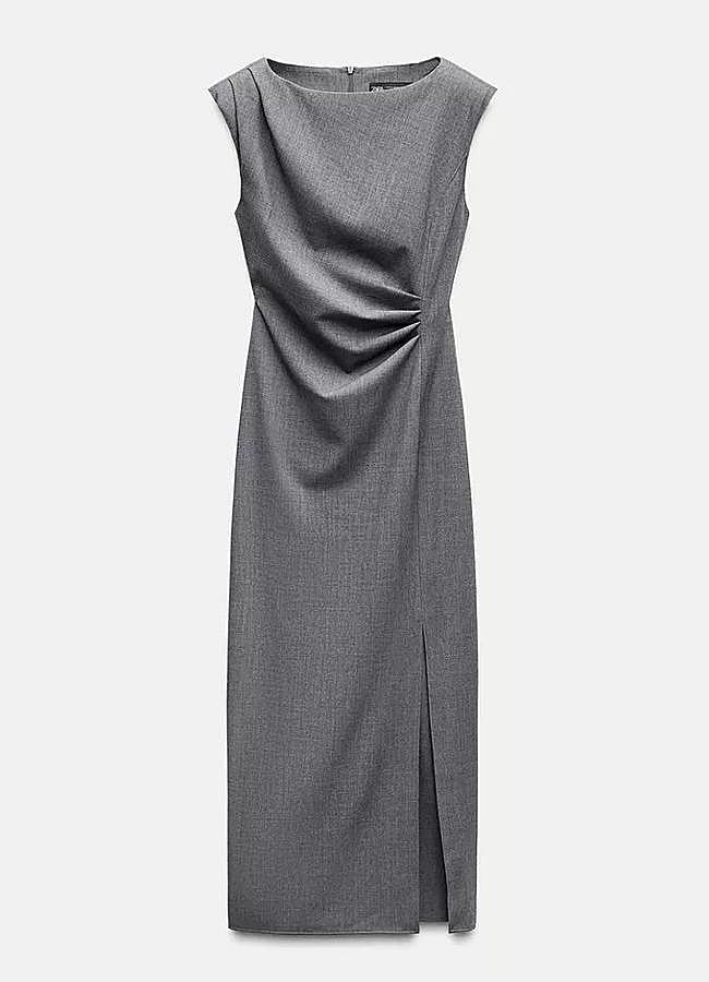 Imagen - Vestido midi pliegues cintura de Zara (29,95€)