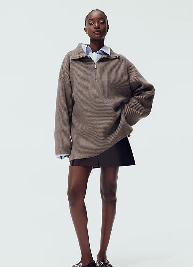 Imagen - Jersey oversize con cremallera en canalé