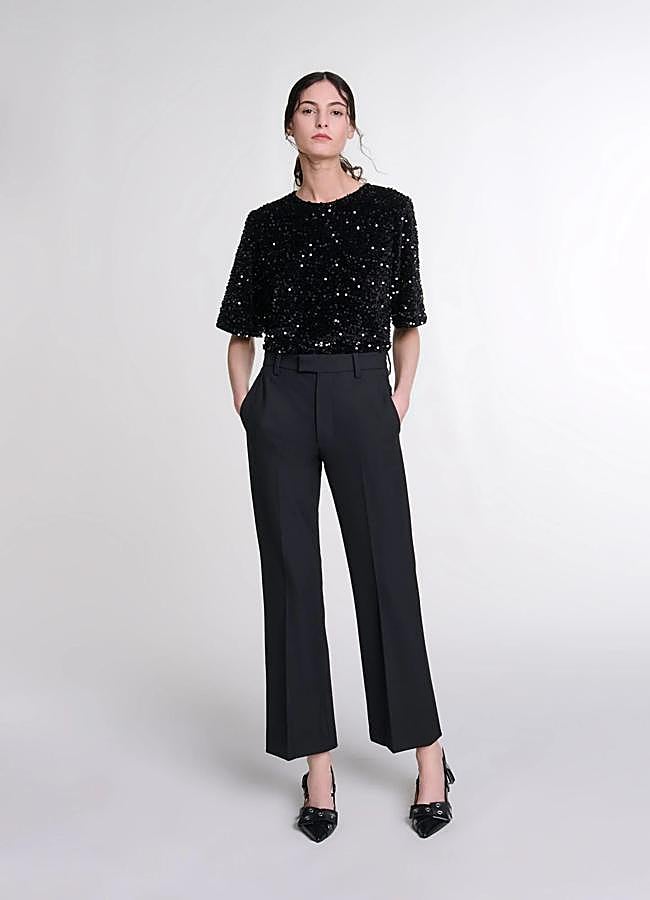 Imagen - Pantalón de pinzas en negro de Maje.