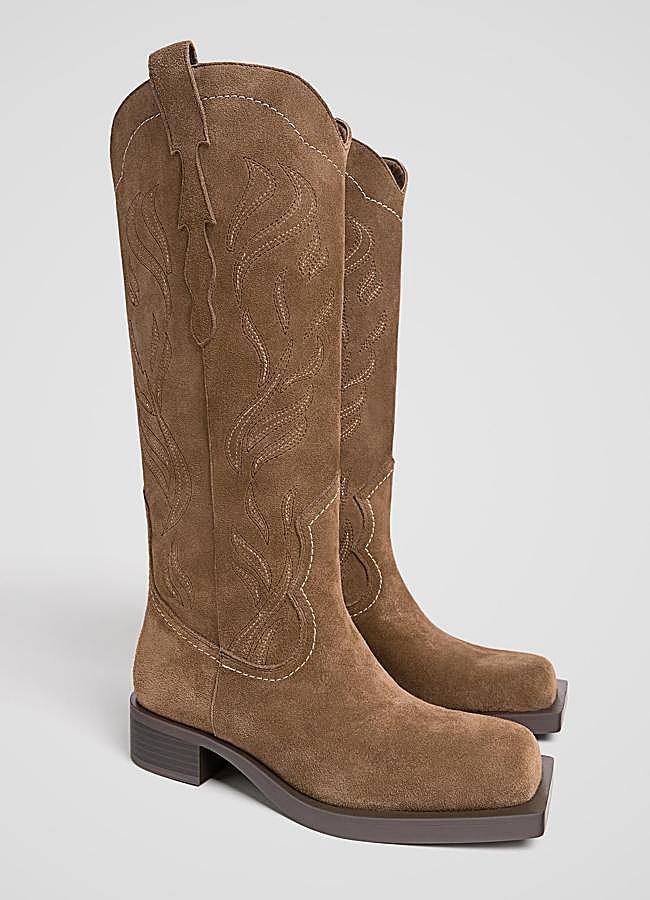 Imagen - Botas planas cowboy de serraje